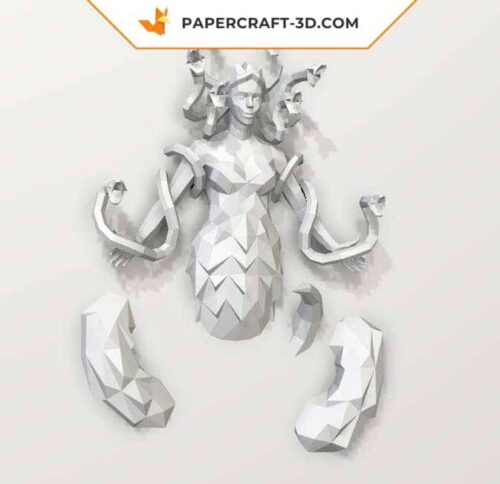 Papercraft Méduse en papier 3D origami modèle DIY