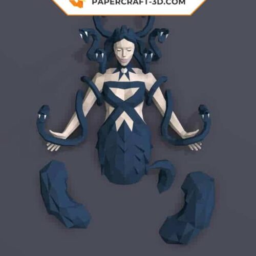 Papercraft de água-viva em origami 3D