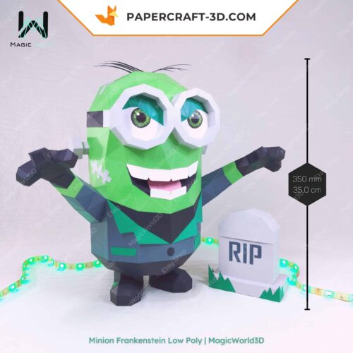 Papercraft Minion Frankenstein en papier 3D origami
