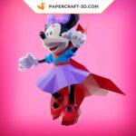 Papercraft Minnie Halloween en origami papier 3D