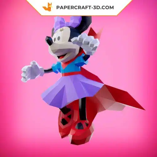 Papercraft Minnie Halloween en origami papier 3D