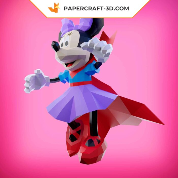 Papercraft Minnie Halloween en origami papier 3D