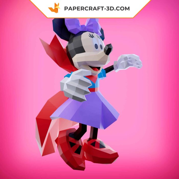 Papercraft Minnie Halloween en origami papier 3D