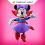 Papercraft Minnie Halloween en origami papier 3D