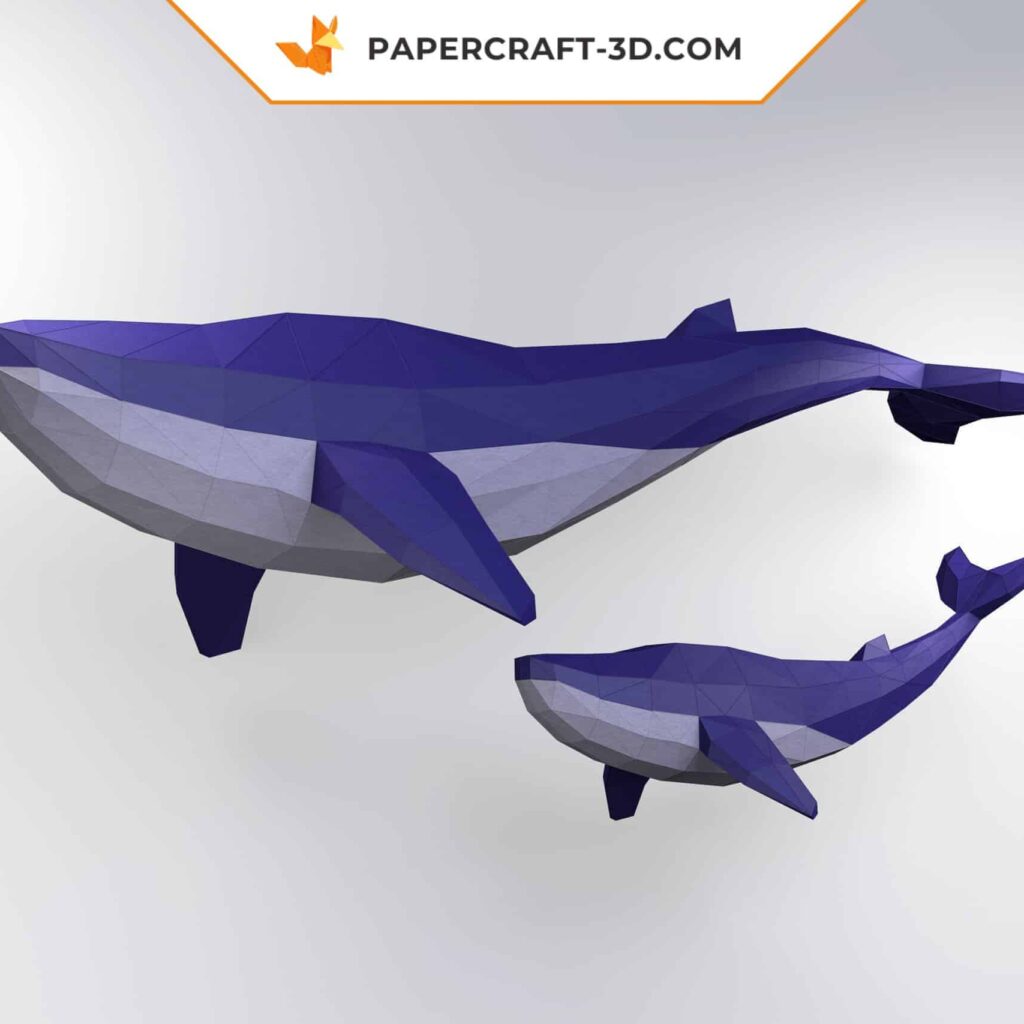 Papercraft baleine en origami 3D