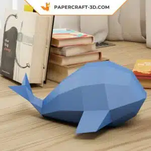 Papercraft modèle de baleine facile en origami papier 3D DIY