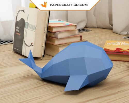 Papercraft modèle de baleine facile en origami papier 3D DIY