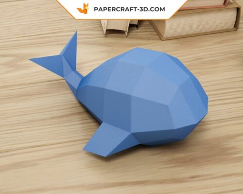 Papercraft modèle de baleine facile en origami papier 3D DIY