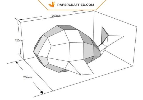 Papercraft modèle de baleine facile en origami papier 3D DIY