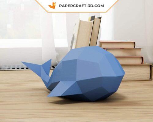 Papercraft modèle de baleine facile en origami papier 3D DIY