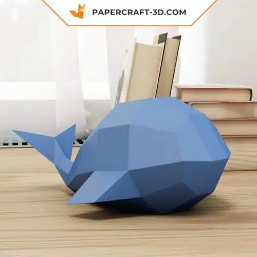 Papercraft modèle de baleine facile en origami papier 3D DIY