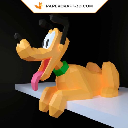 Papercraft modèle de chien en origami papier 3D DIY