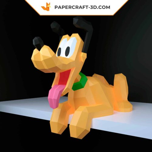 Papercraft modèle de chien en origami papier 3D DIY