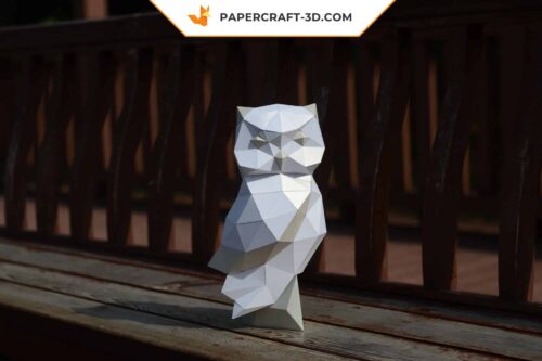 Papercraft modèle de chouette origami papier 3D