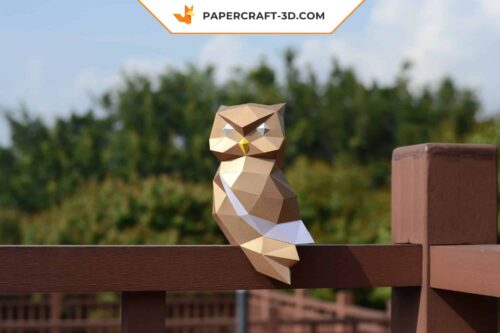 Papercraft modèle de chouette origami papier 3D