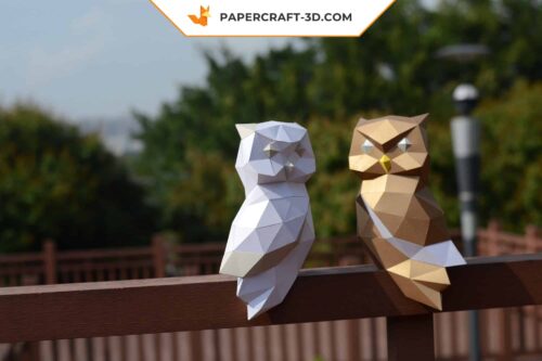 Papercraft modèle de chouette origami papier 3D