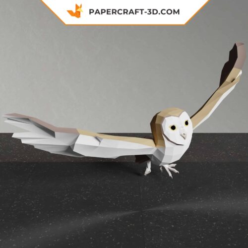 Papercraft modèle de chouette volante en origami papier 3D