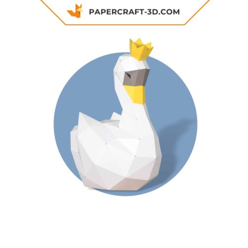 Papercraft modèle de cygne prince en papier 3D