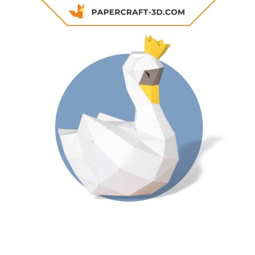 Papercraft modèle de cygne prince en papier 3D