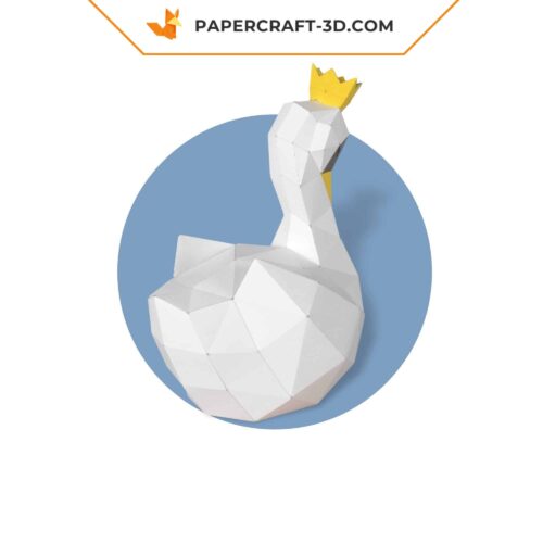 Papercraft modèle de cygne prince en papier 3D