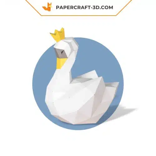 Papercraft modèle de cygne prince en papier 3D