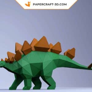 Papercraft modèle de dinosaure stégosaure en origami papier 3D