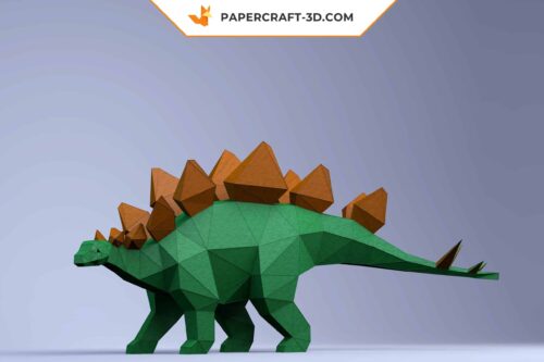 Papercraft modèle de dinosaure stégosaure en origami papier 3D