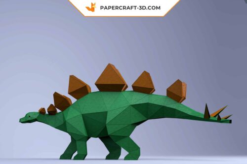 Papercraft modèle de dinosaure stégosaure en origami papier 3D