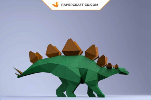 Papercraft modèle de dinosaure stégosaure en origami papier 3D