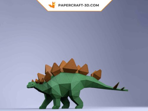 Papercraft modèle de dinosaure stégosaure en origami papier 3D