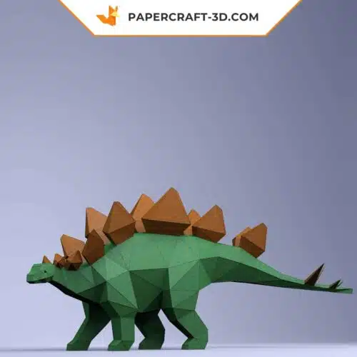 Papercraft modèle de dinosaure stégosaure en origami papier 3D