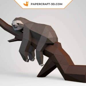 Papercraft modèle de paresseux en origami papier 3D