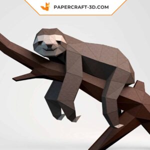 Papercraft modèle de paresseux en origami papier 3D