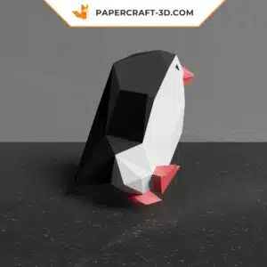 Papercraft modèle de pingouin dansant en origami papier 3D