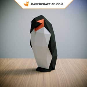 Papercraft modèle de pingouin origami papier 3D pour décoration maison