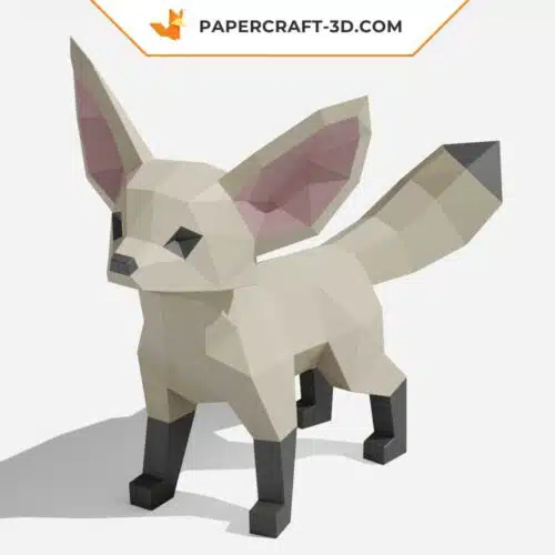 Papercraft modèle de renard Fennec en papier 3D origami