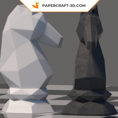 Papercraft modèle d’échiquier origami papier 3D en PDF et SVG