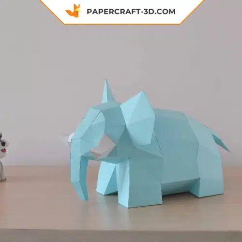 Papercraft d’éléphant mignon en origami 3D