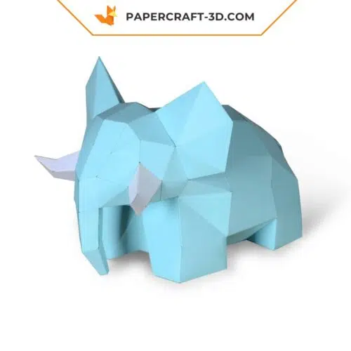 Papercraft elefante lindo en origami 3D