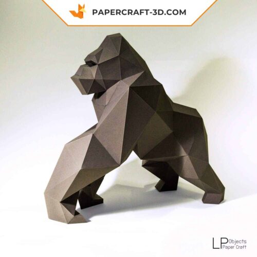 Papercraft modèle Gorilla King Kong en origami papier 3D