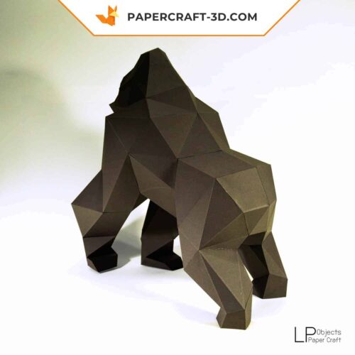 Papercraft modèle Gorilla King Kong en origami papier 3D