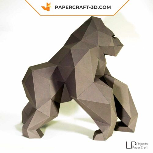 Papercraft modèle Gorilla King Kong en origami papier 3D