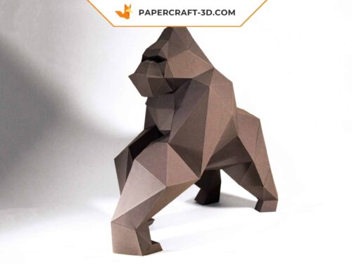 Papercraft modèle Gorilla King Kong en origami papier 3D