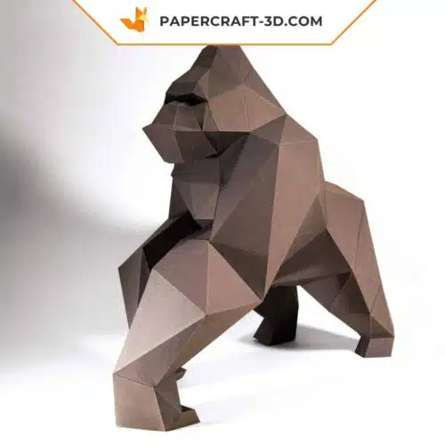 Papercraft von Gorilla im 3D-Origami