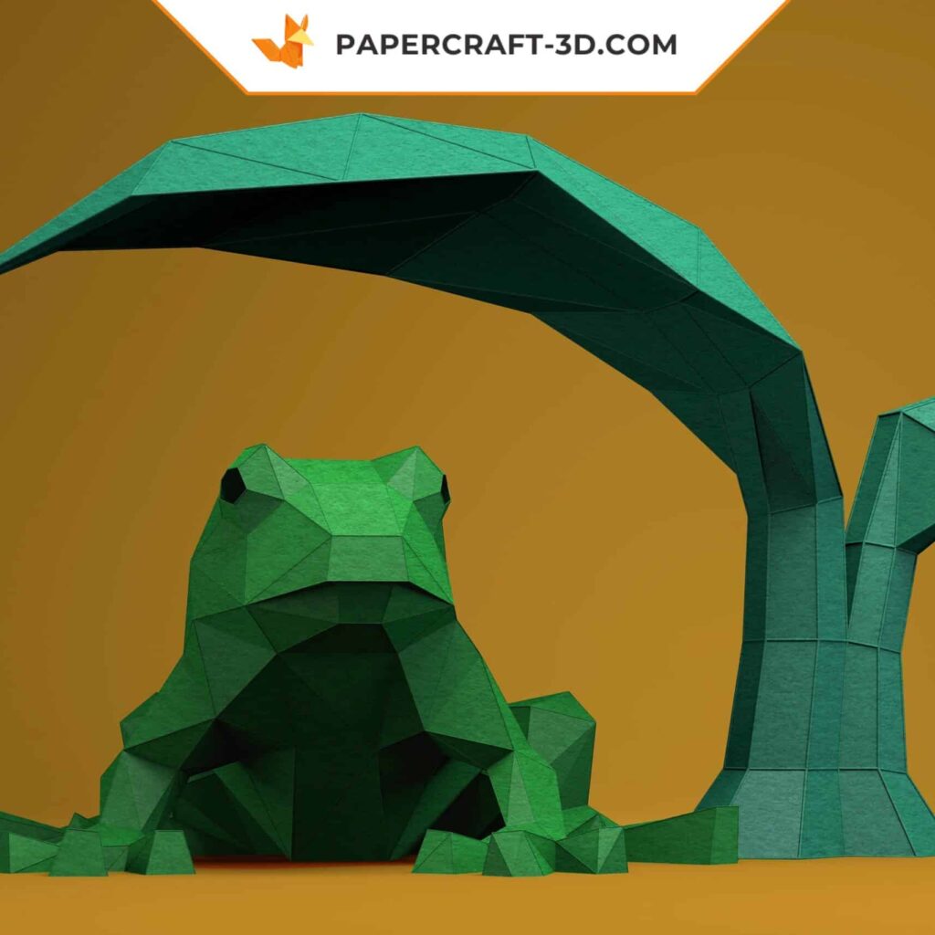 Papercraft de grenouille en origami 3D