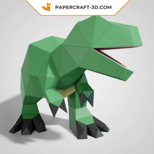 Papercraft modèle T-rex mignon en origami papier 3D