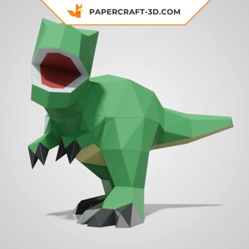 Papercraft modèle T-rex mignon en origami papier 3D