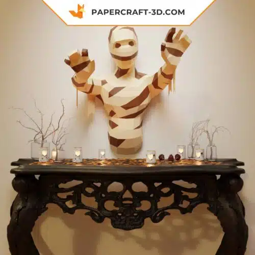 Papercraft Momie 3D origami papier pour décoration murale d’Halloween