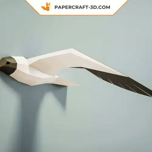 Papercraft mouette sculpture origami papier 3D