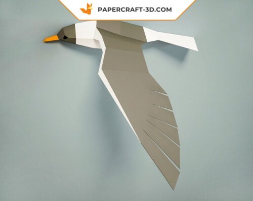Papercraft mouette sculpture origami papier 3D